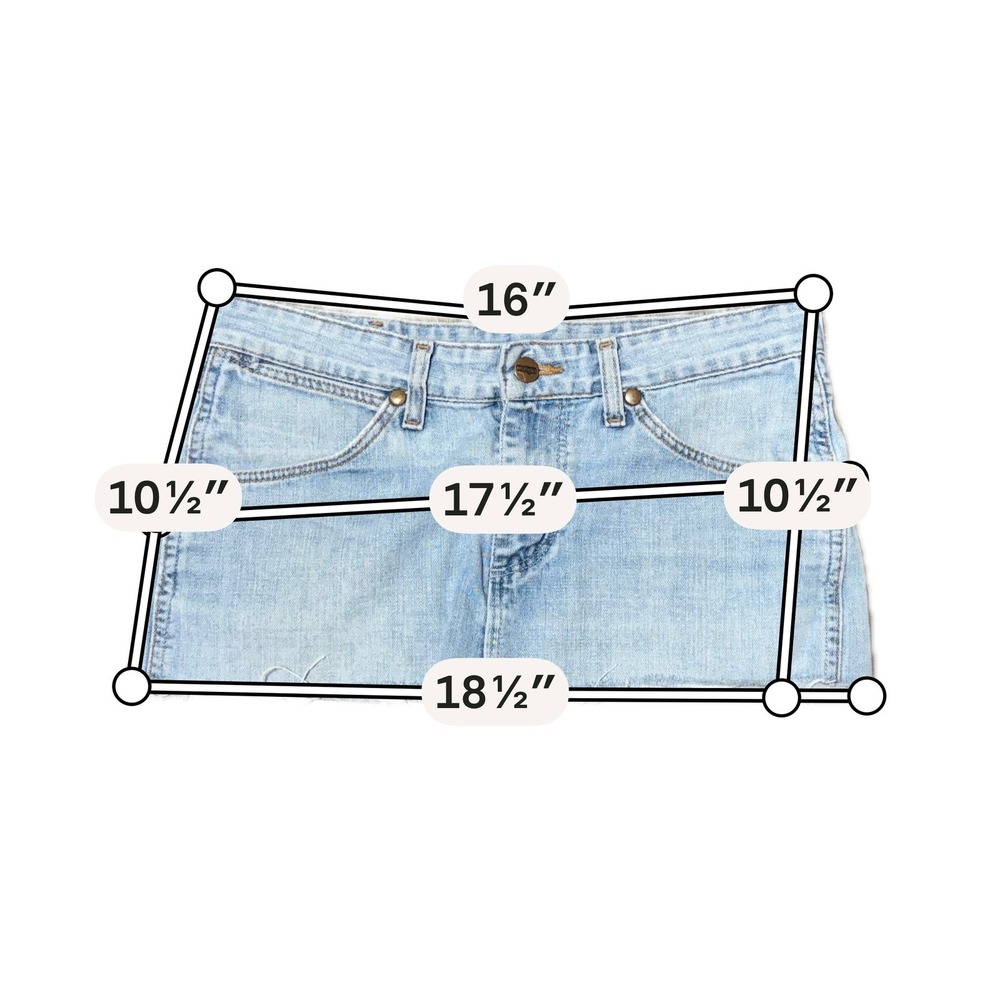 Wrangler Denim Mini Skirt Light Wash Raw Hem Western Jean Skirt Blue vintage - Picture 5 of 5